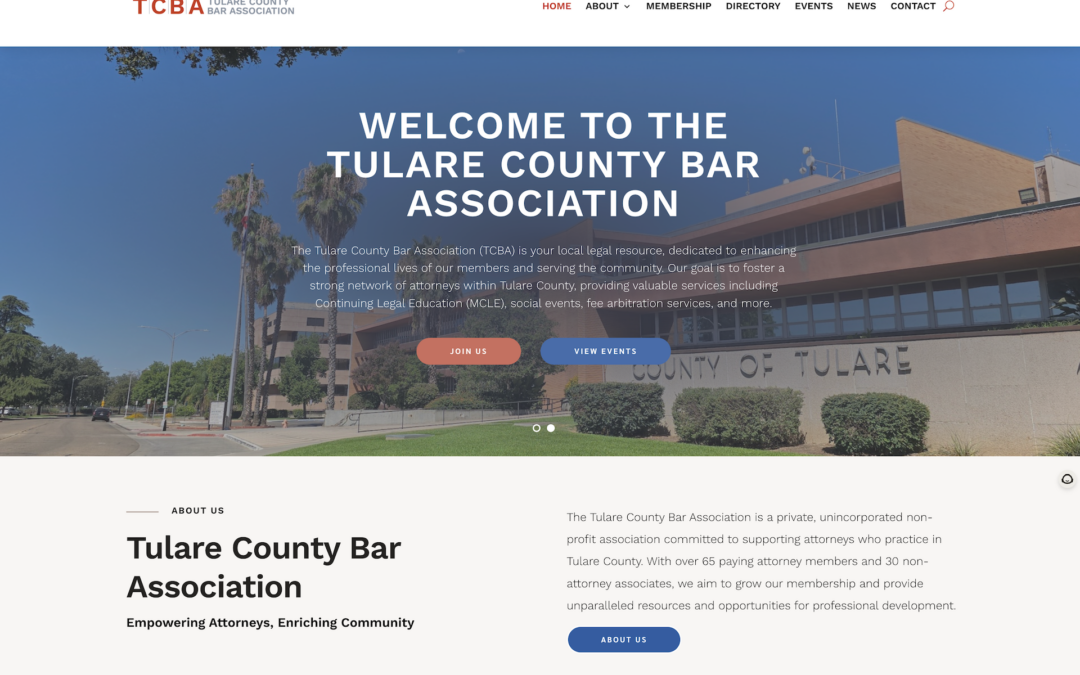 Tulare County Bar Association Announces Web Site Re-Launch with Upgraded Services for Members & the Public